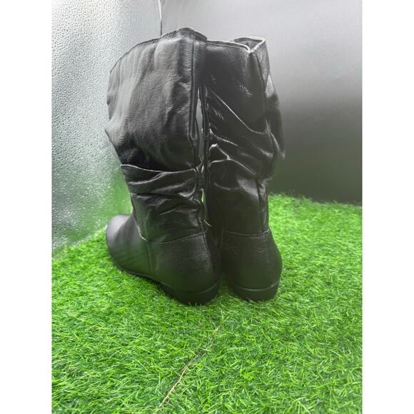 Faux Leather - Black -Slouch Boots-Size 10W - Picture 7 of 10